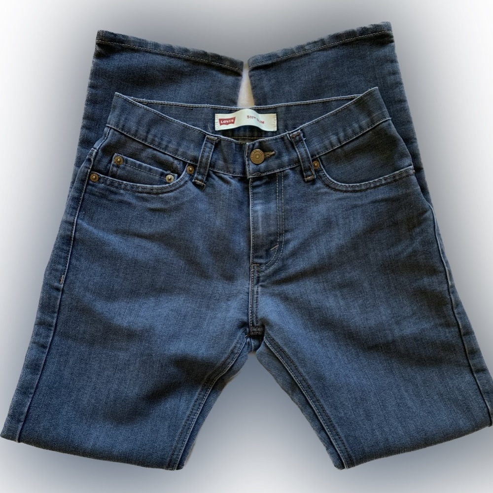 LEVI’S 511 Slim Fit Denim Jeans Dark Wash Blue Indigo Boys 14  (27 x 27)